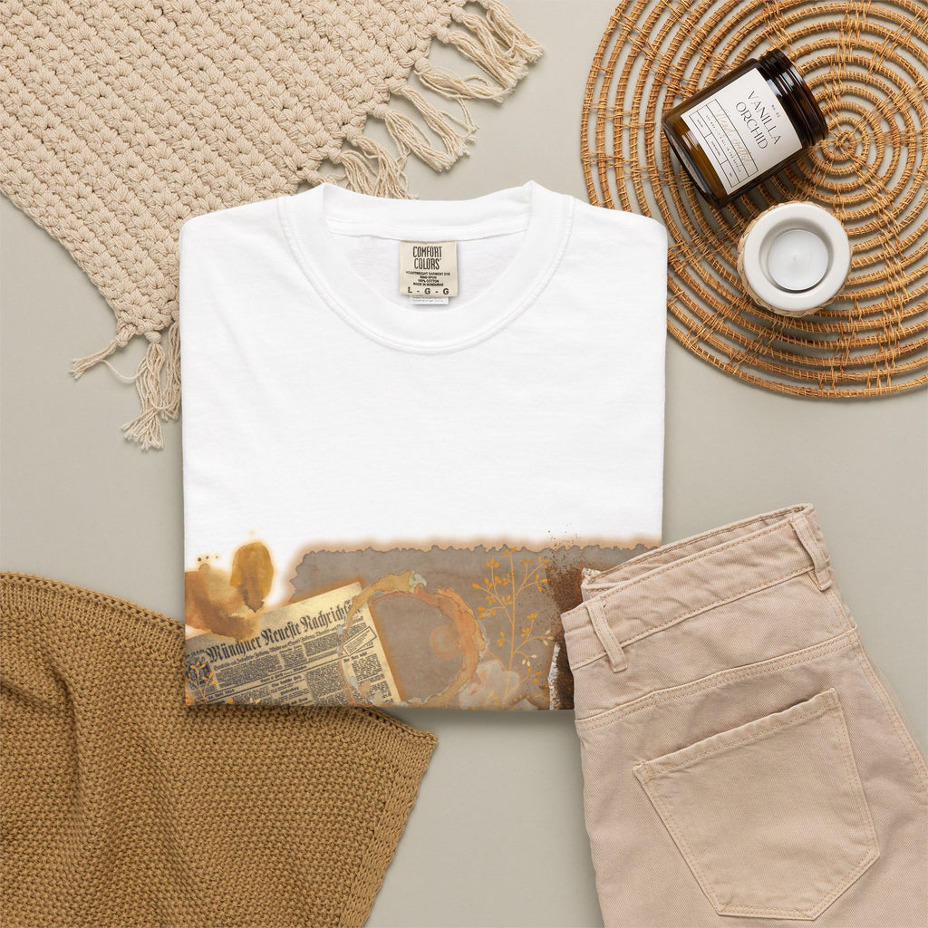Coffee & Cozy Vintage Newspaper T-Shirt