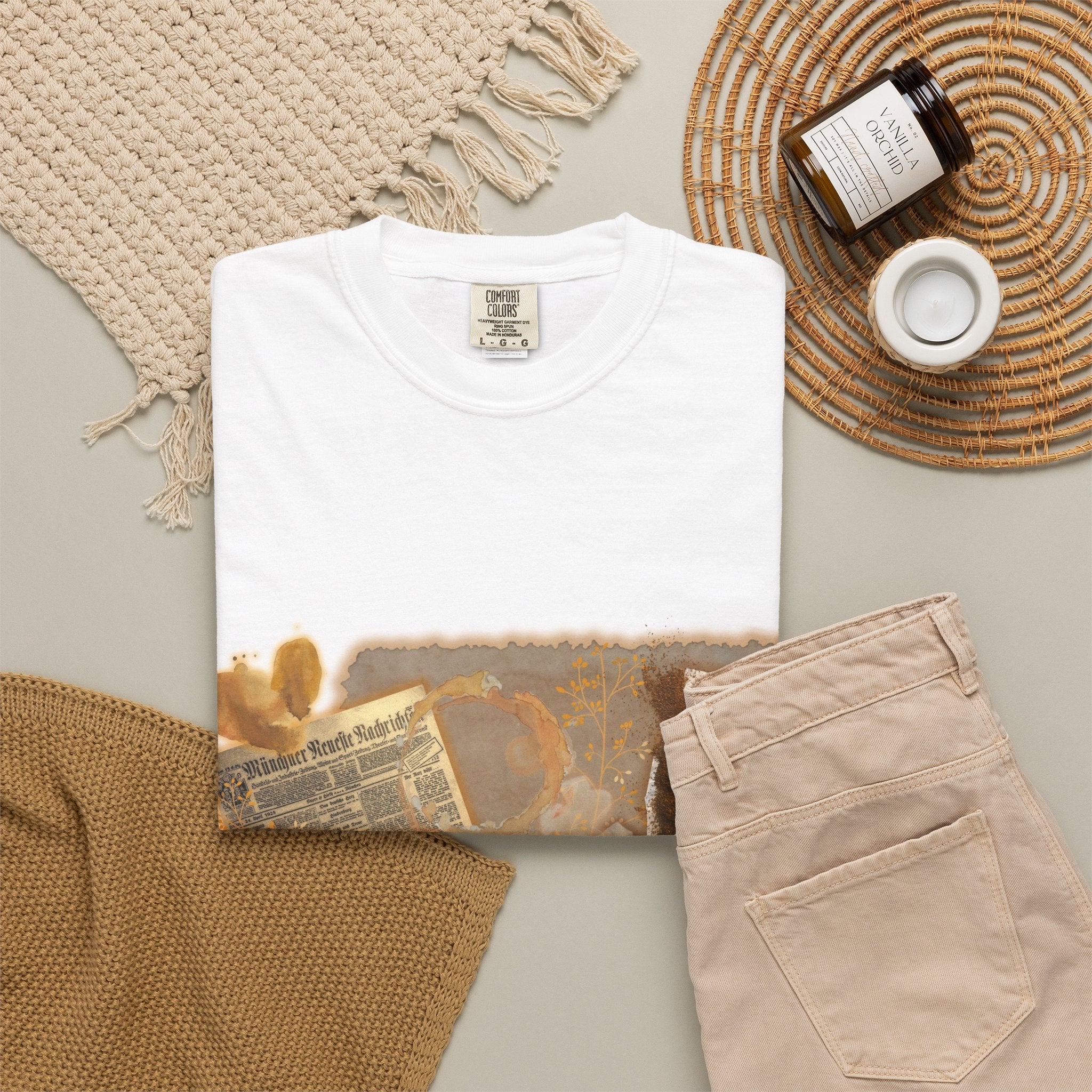 Coffee & Cozy Vintage Newspaper T-Shirt