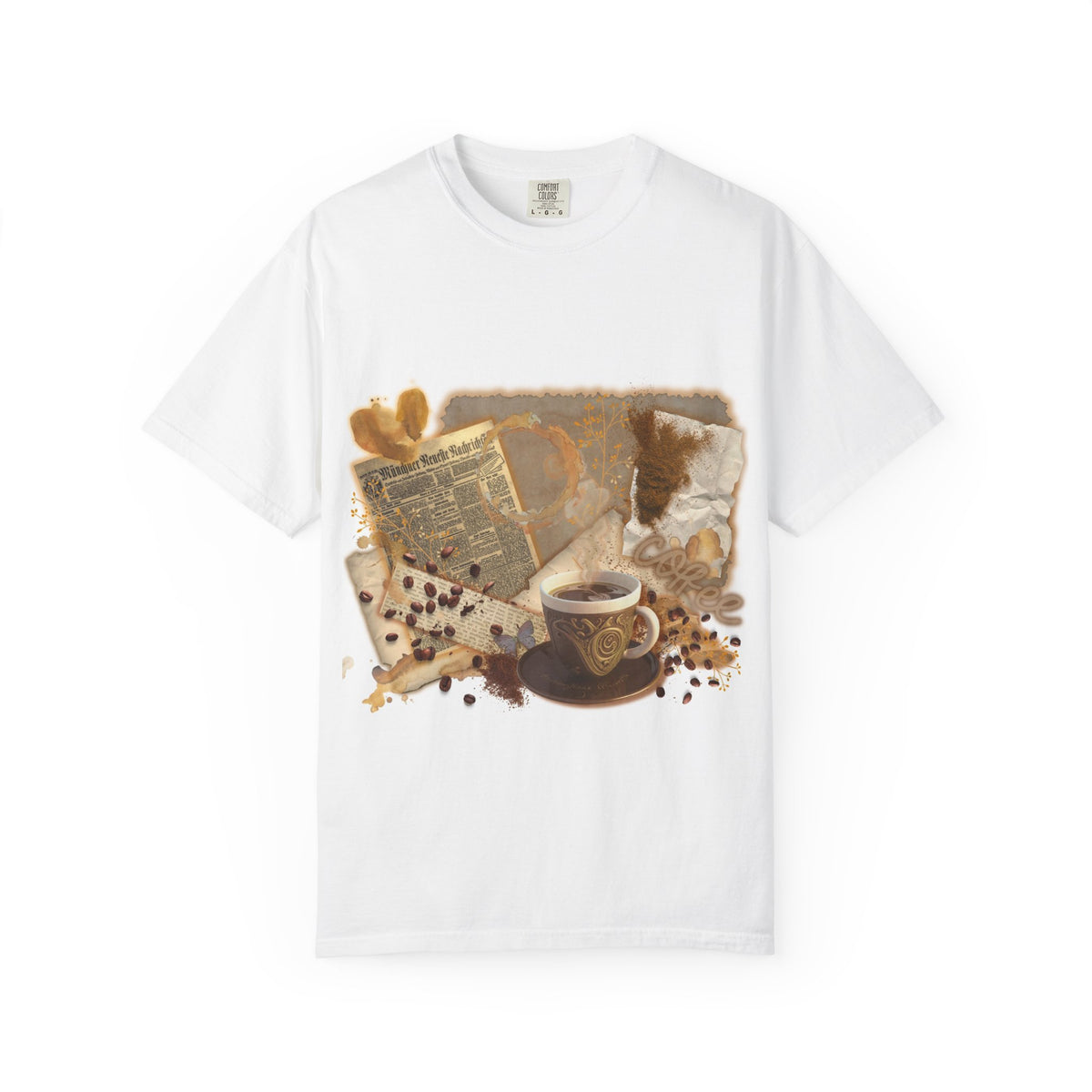 Coffee & Cozy Vintage Newspaper T-Shirt